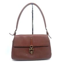 Salvatore Ferragamo Shoulder Bag Handbag Leather Brown Used Japan Authentic F/S
