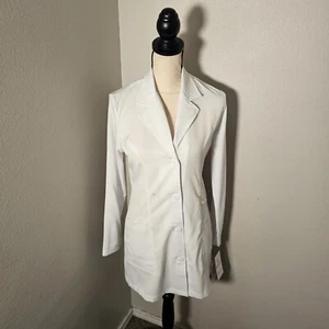 NWT Med Couture Women's 8616 Size XS Tailored Mid Length Lab Coat Stretch - Picture 1 of 21