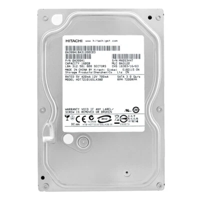 Disque Dur Hitachi 160Go HDT721016SLA380 8Mo Cache 7200Trs Sata2 3,5" Pouces - Photo 1/4