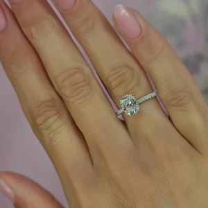  Platinum Engagement Ring PT950 IGI Lab Created 1.90 Carat Cushion Diamond  - Picture 1 of 11