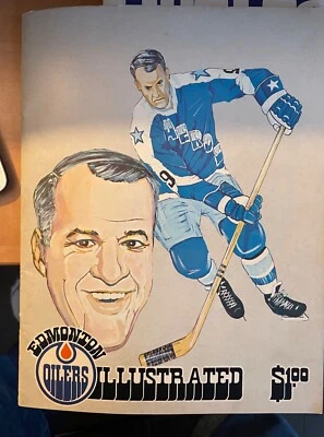 1974-75 WHA EDMONTON OILERS VS HOUSTON AEROS PROGRAM GORDIE HOWE ON COVER - Image 1 of 4