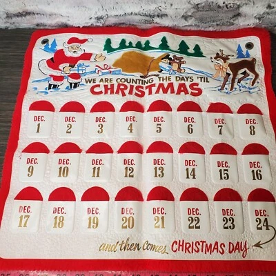 Santas Best Countdown to Christmas Advent Calendar 16”x17” By RENNOC Vintage - Image 1 of 4