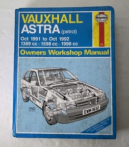 Vintage Haynes Workshop Car Manual #1832 Vauxhall Astra 1991-1992 Petrol - Picture 1 of 10