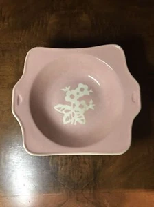 Vintage Cameoware von Harker Pottery Co, rosa Blumen Schüssel, USA, 5 3/4 x 6 3/4" - Bild 1 von 8