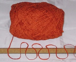 9 x 100g Clementine Orange Acrylic flat Chenille knitting wool yarn 4 ply 900g - Picture 1 of 3