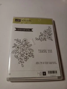 STAMPIN UP SO VERY GRATEFUL FLOWERS CLING RUBBER STAMPS SET NEW #133053 - Picture 1 of 6