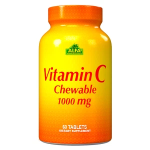 Alfa Vitamins - Vitamin C Chewable Tablets 500 MG - 0 Sugar - 100 Tablets - Picture 1 of 3