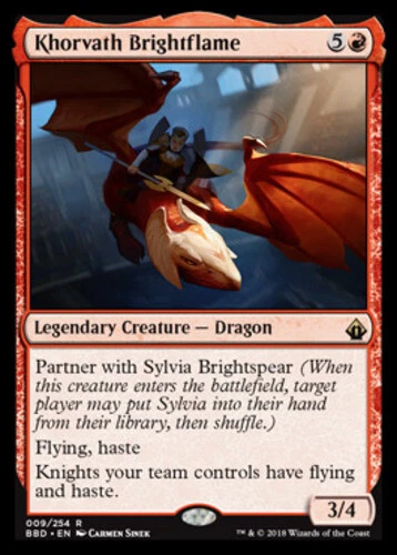 MTG - Khorvath Brightflame - Battlebond - NM, English Magic FLAT RATE SHIP - Image 1 of 1