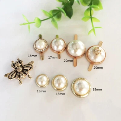 Pearl Buttons with Shank, Pearl Metal Buttons for Clothing Decorations DIY Craft - Image 1 of 4