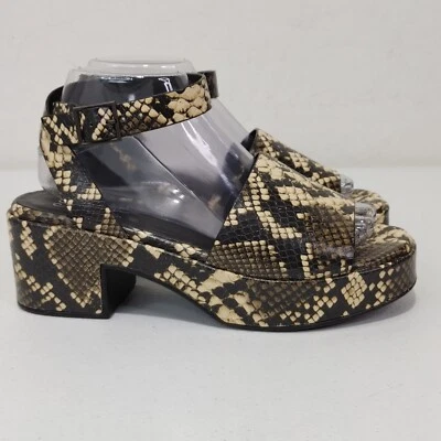 Seychelles Los Angeles Leather Platform Sandals Women's Size 8.5 (Snake Print)  - Image 1 of 4