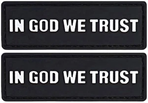 in God We Trust PVC Rubber Patch - 2PC PVC Hook Backing 3"x1" - Picture 1 of 2