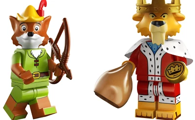 LEGO Disney 100 Robin Hood & Prince John Minifigure Lot (71038) New Retired CMF - Image 1 of 4