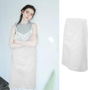 Cotton Aprons Household Kitchen Sleeveless Half Aprons Pocket (White) - Picture 1 of 12