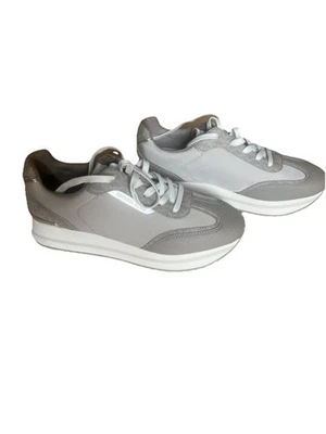 Zapatilla deportiva Michael Kors para mujer Trinity Logo plataforma talla 7,5, 8,5 gris perla Foto 1 de 4