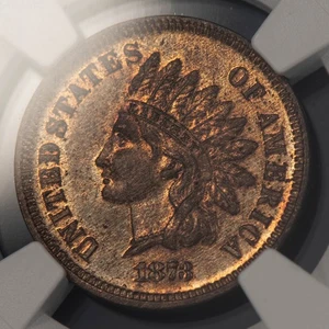 1873 1c Indian Head Small Cent - Closed 3 - Proof Coin - NGC PF 62 RB - B5177 - Picture 1 of 8