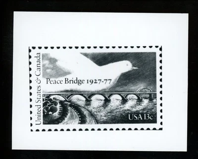 US Stamp FDC Publicity Photo Essay #1721 13c Peace Bridge 1977 - Image 1 of 2