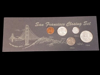 1954 S San Francisco Closing Set Silver Mint - Image 1 of 4