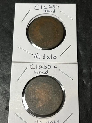 Lote de centavos grandes cabeza clásica X2 Foto 1 de 2