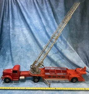 Vintage Smith Miller Mack Fire Ladder Truck, S.M.F.D. Toy Vehicle, Engine 37” - Picture 1 of 9