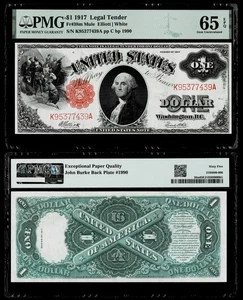 FR 38m 1917 $1 " Mule " Legal Tender Note PMG GEM UNCIRCULATED 65 EPQ - Picture 1 of 1