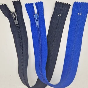 Closed End Zip Zipper for Coat Dress Bag Sewing Repair 14" 36cm Black Blue Zips - Picture 1 of 5