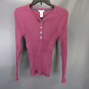 Sundance Living Legend Henley Shirt Women's Size Petite Large Stretch Fit PL - Picture 1 of 6