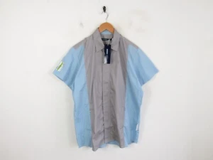 BNWT Deadstock Kronk Retro 80's Shirt Blue Two Tone Button Short Sleeve Shirt L - Picture 1 of 14