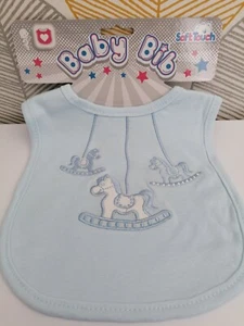 Powder Blue Baby Bib, 100% Cotton, Brand New in original Packaging. - Picture 1 of 2