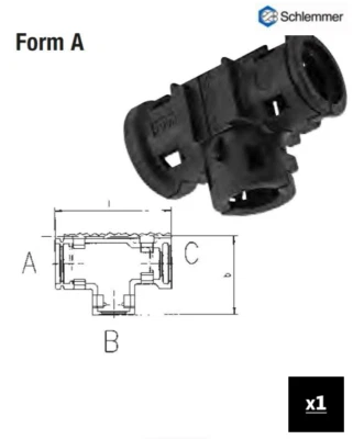 Schlemmer 9806089 NW 10-10-10 Form A T-Manifold Conduit Connector x1