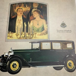 1927 Packard Auto Car Ad Pretty Lady & Man Dining Elegant - Picture 1 of 5