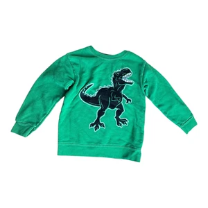 Garanimals Boys Green Dinosaur T-Rex Fleece Sweatshirt Top Shirt 4T - Picture 1 of 3