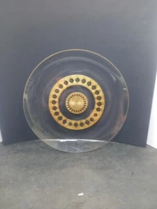 ❤️ Culver Valencia 22kt Gold Trimmed Glass 11.75 In Serving Dish - Picture 1 of 6