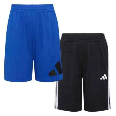 Boy's Adidas 2 Pack Active Shorts Blue and Black Size Large 14 - 16 - Image 1 of 4