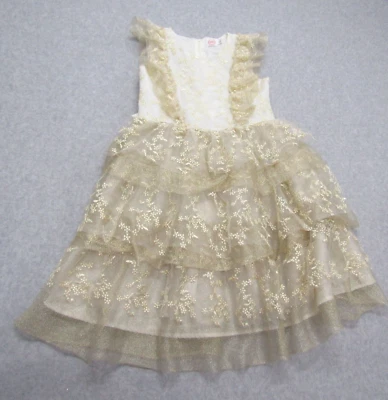 Vestido para niña Wonder Nation talla 10 beige capa fowy sin mangas Foto 1 de 4