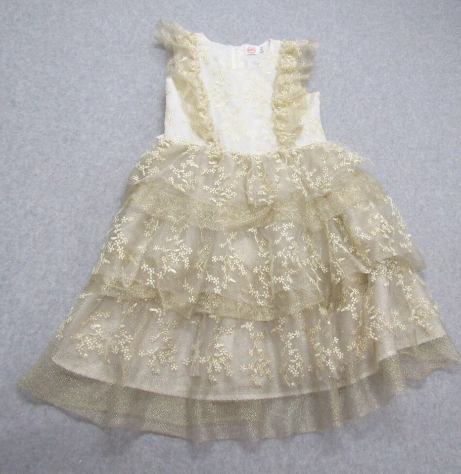 Vestido feminino Wonder Nation tamanho 10 bege camada fowy sem mangas - Imagem 1 de 4