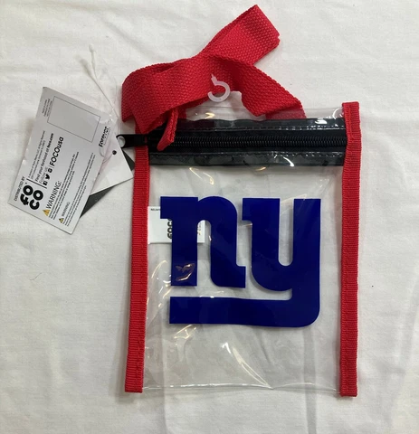 New York Giants Clear Crossbody Tote Bag Purse Stadium Security Approved 8"x 6" Cover