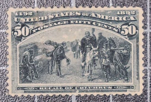 Scott 240 - 50 Cents Columbian - OG MH - Nice Stamp - SCV - $450 - Picture 1 of 2