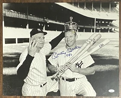 MICKEY MANTLE signed inscribed autographed 16x20 photo HOF Yankees JSA - Image 1 of 4