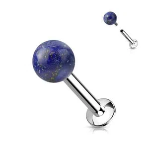 Piercing Labret Ear Stone Sodalite Blue - Picture 1 of 1