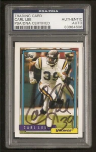 Carl Lee Vikings 1992 Topps Signed Auto PSA/DNA ENCAPSULATED - Picture 1 of 1