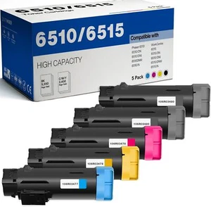 5 Pack Workcentre 6515 Toner Phaser 6510 Replacement for Xerox 6515 106r03480 - Picture 1 of 3