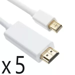 5 Pack 6ft Mini DisplayPort DP to HDMI Converter Adapter Cable fits Thunderbolt - Picture 1 of 2