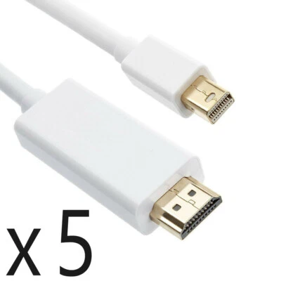 5 Pack 6ft Mini DisplayPort DP to HDMI Converter Adapter Cable fits Thunderbolt - Image 1 of 2