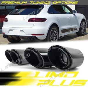 Sporty Black Exhaust Tips Upgrade for Porsche Macan Base 2.0L 2014 2015-2018 - Picture 1 of 12