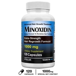 Minoxidin 1000mg Hair Growth Extra 120 Pills For Men & Women Regrowth Strength - Picture 1 of 5