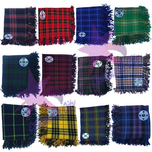 CC Neu Scottish Piper's Kilt Fly Plaid mit Stein Brosche/Kilt Fly Plaid Brosche - Bild 1 von 43