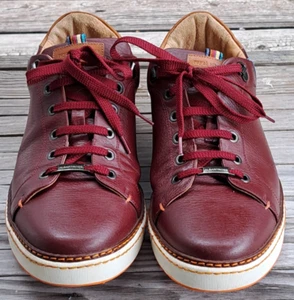 Royal Albartross Golfschuhe Leder ohne Spikes Burgund Herren 11 handgefertigt Italien - Bild 1 von 10