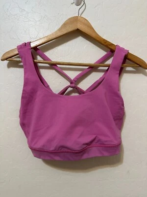 Lululemon Pink Sports Bra Size M Active Workout Yoga Gym Running Scoop Neck - Image 1 of 4