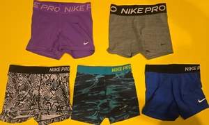 Lotto 5 piccoli pantaloncini Nike Pro 3" Dri-Fit palestra atletica abbigliamento attivo allenamento sportivo - Foto 1 di 12