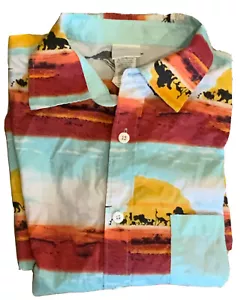 Disney The Lion King Button Camp Shirt Mens Small Colorful All Over Print Pocket - Picture 1 of 7